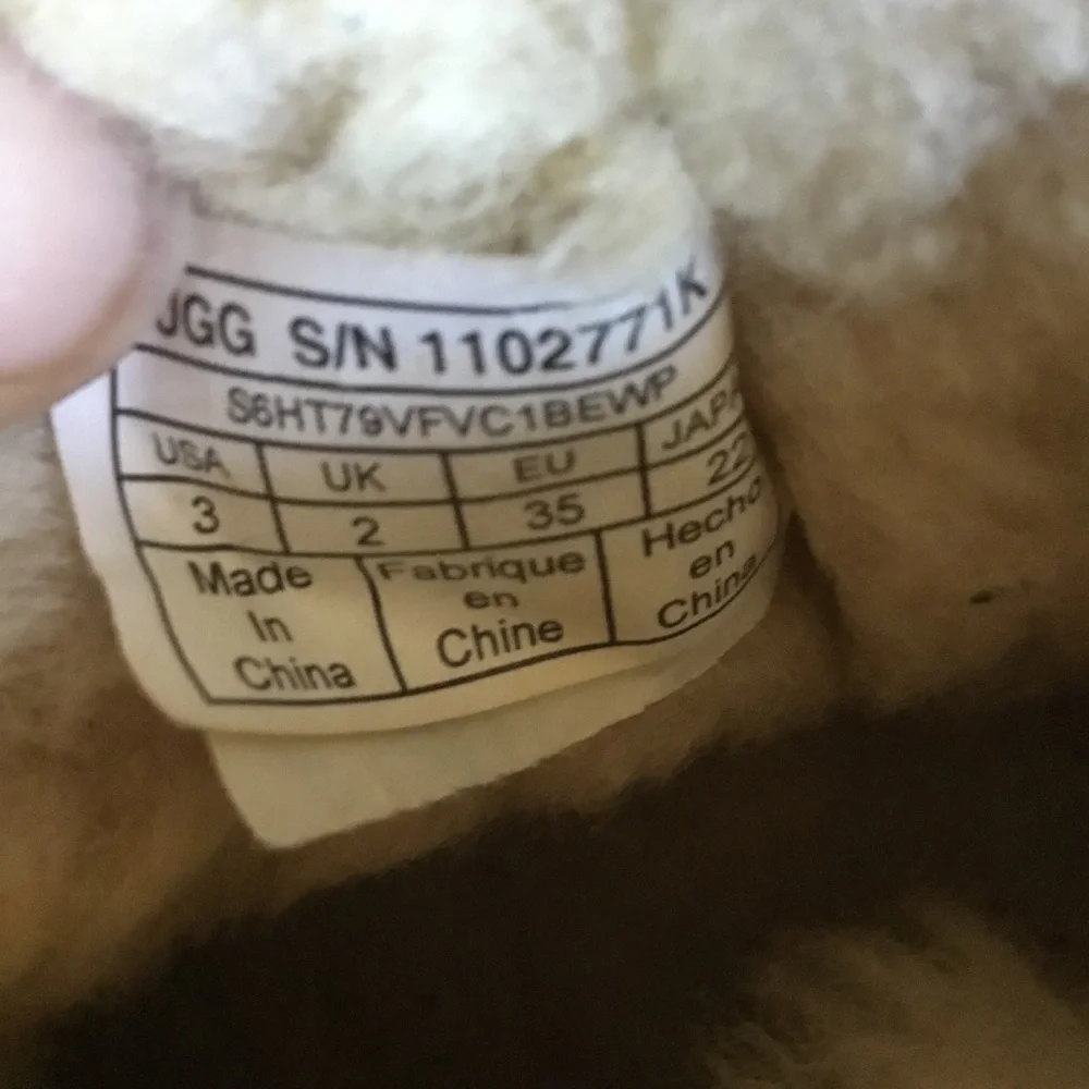 UGG Kids Chestnut Suede Sheepskin Booties with Cream Fur